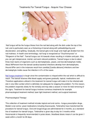 TreatmentsForToenailFungus-AcquireYourChoose