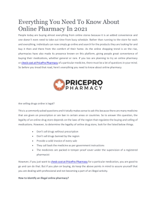 Check Cost at Pricepro Pharmacy