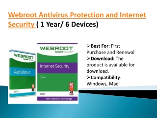 Webroot Antivirus Protection and Internet Security