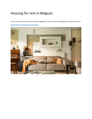 Housing for rent in Belgium