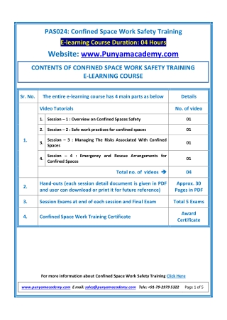 Online Confined Space Work Safety Training Course