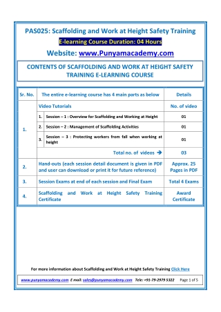 Online Scaffolding and Work at Height Safety Training