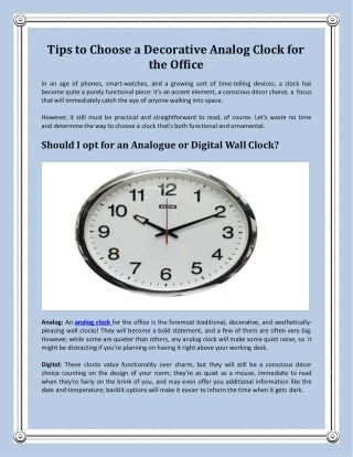 Tips to Purchase World Timezone Clock for the Office