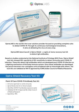 Covid19 Antibodies Test-OptraLABS