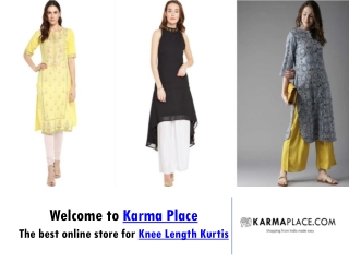 Buy Knee Length Kurtis Kurtas Tunics Online - KARMAPLACE.COM