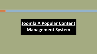 Joomla: A Popular Content Management System