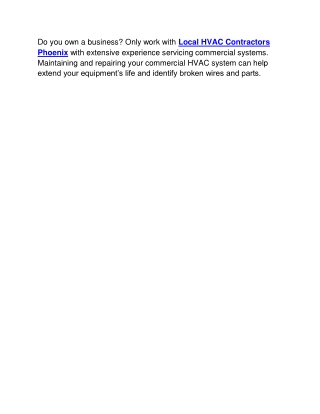 Local HVAC Contractors Phoenix