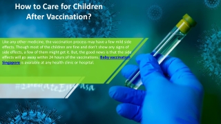 How to Care for Children After Vaccination?