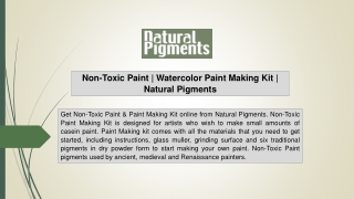 Non-Toxic Paint | Watercolor Paint Making Kit | Natural Pigments