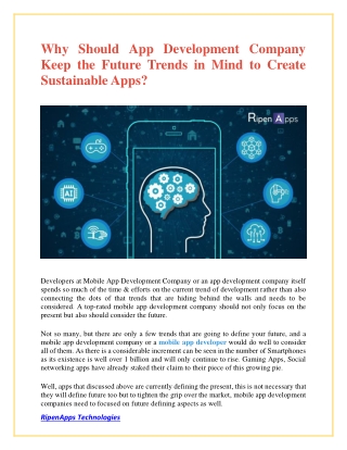 Why Should App Development Company Keep the Future Trends in Mind to Create Sustainable Apps?