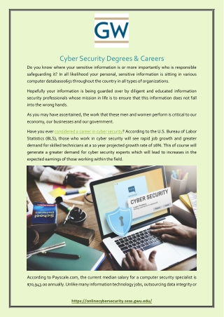 Cyber Security Degrees & Careers