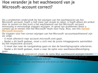 Herstel vergeten Microsoft wachtwoord helpen online service