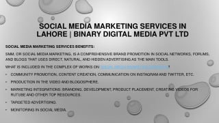 Social Media Marketing in Lahore, Pakistan