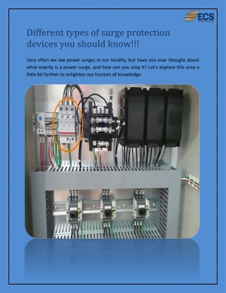 Different Types of Surge Protection Devices You Should Know!!! - Ecsintl