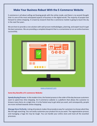 Make Your Business Robust With the E-Commerce Website
