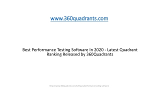 Best Performance Testing Software In 2020 - Latest Quadrant Ranking Released by 360Quadrants