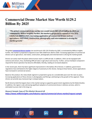 Commercial Drone Market Size Worth $129.2 Billion By 2025