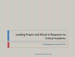 Leading Prayer and Ritual in Response to Critical Incidents