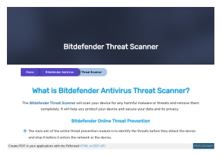 What is Bitdefender Antivirus Threat Scanner?