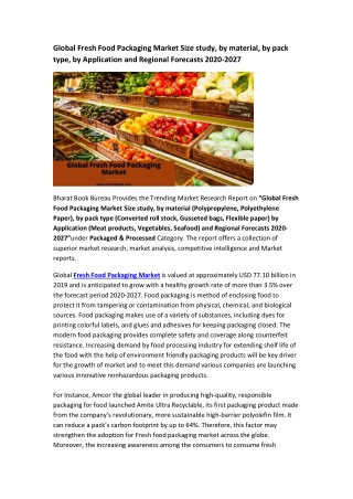 Global Fresh Food Packaging Market Research Report 2020-2027
