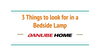 3 Things to look for in a Bedside Lamp