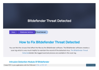 Bitdefender Threat Detected | Get Amazing and Complete Guidelines