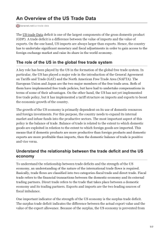 An Overview of the US Trade Data