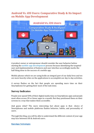 Android Vs. iOS Users: Comparative Study & Its Impact on Mobile App Development