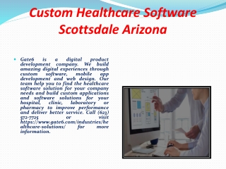 Custom Healthcare Software Scottsdale Arizona