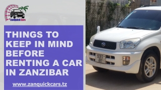 Things To Keep in Mind Before Renting a Car in Zanzibar