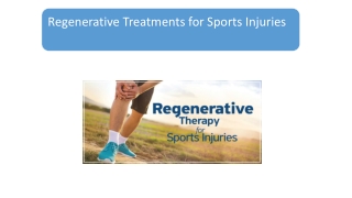 Regenerative Treatments for Sports Injuries