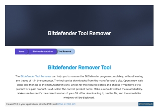 Bitdefender Tool Remover | Get Amazing and Complete Guidelinesf