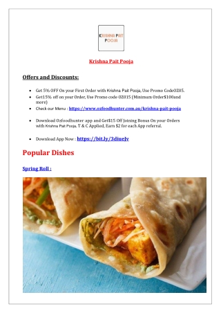 Krishna Pait Pooja Menu West Footscray, VIC – 5% off