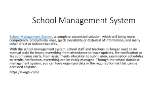 School Management System