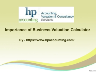 Importance of Business Valuation Calculator