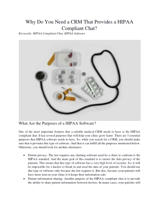Why Do You Need a CRM That Provides a HIPAA Compliant Chat?