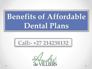 Benefits of Affordable Dental Plans