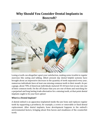 Why Should You Consider Dental Implants in Beecroft?