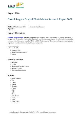 Surgical Scalpel Blade Market Research Report 2021