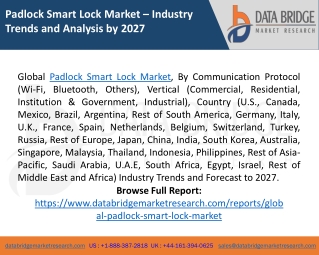 Padlock Smart Lock Market Research Reports, Growth, Analysis and Forecast 2027