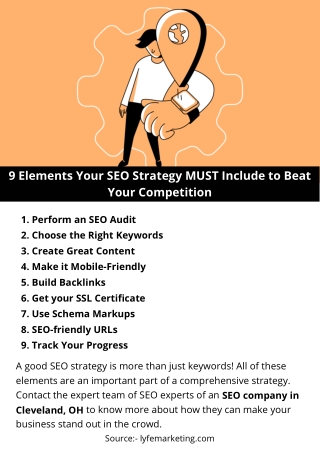 9 Elements Your SEO Strategy MUST Include to Beat Your Competition