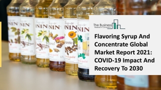 Flavoring Syrup And Concentrate Market 2021 SWOT Analysis, Outlook, By Top Key Players