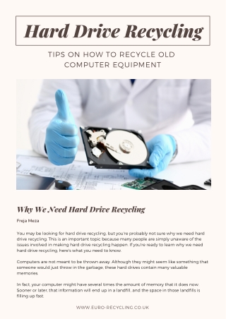 Why We Need Hard Drive Recycling