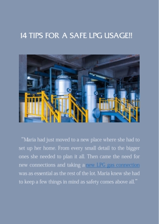 14 TIPS FOR A SAFE LPG USAGE!!