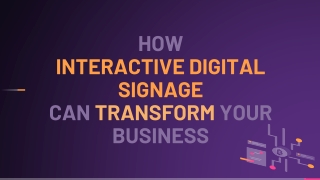 HOW  INTERACTIVE DIGITAL SIGNAGE  CAN TRANSFORM YOUR BUSINESS