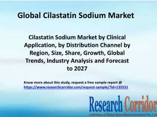 Cilastatin Sodium Market by Clinical Application, by Distribution Channel by Region, Size, Share, Growth, Global Trends,