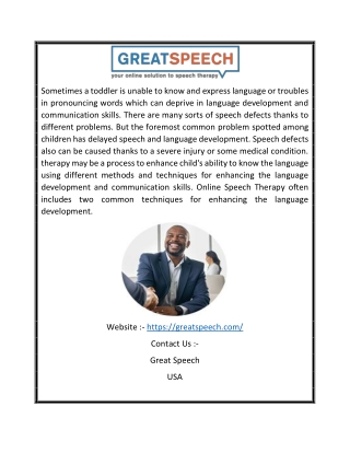 Online Speech Therapy | Greatspeech.com