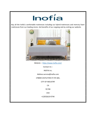 Best Inofia Mattress | Inofia.Com