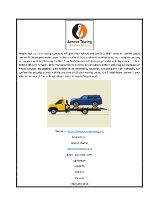 Cheap Tow Truck Service In Edmonton | Accesstowing.ca