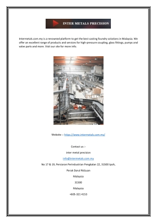 Foundry | Intermetals.com.my